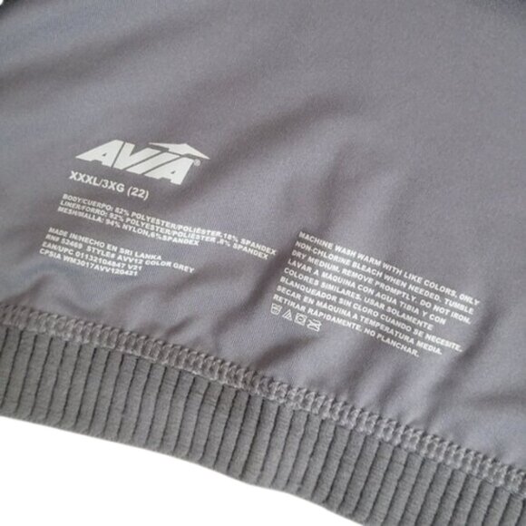 2 Pack Gray Racerback Sports Bra Set Size XXXL 22 Avia Athletic Yoga Gym Workout - Picture 7 of 8